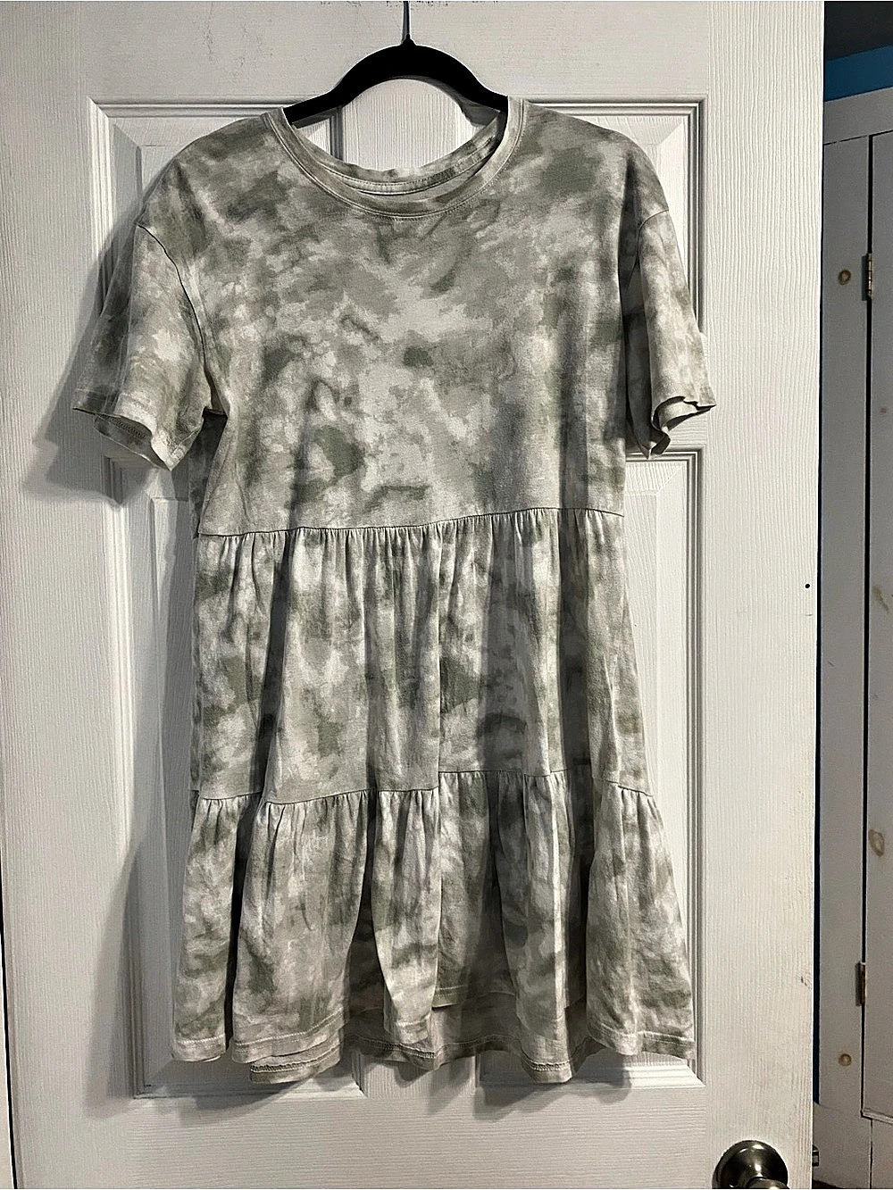 Abercrombie & Fitch Tie-Dye Mini Dress in Green & White Size XS